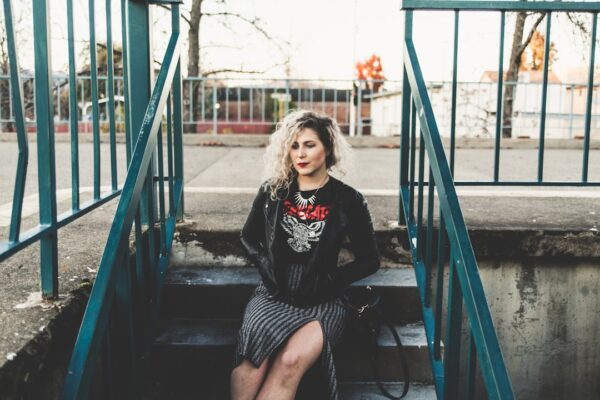 Photo leather skirt